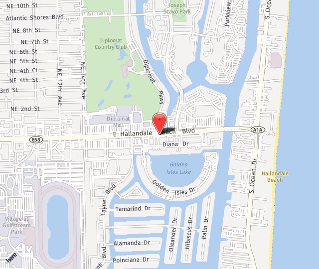 Location Map: 2100 E Hallandale Beach BLVD Miami, Hallandale, FL 33009